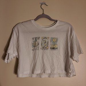 Garage Tarot Card Crop Top (white)